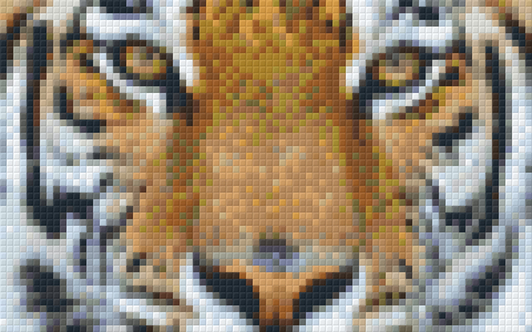 Tiger Head Two [2] Baseplate PixelHobby Mini-mosaic Art Kit image 0